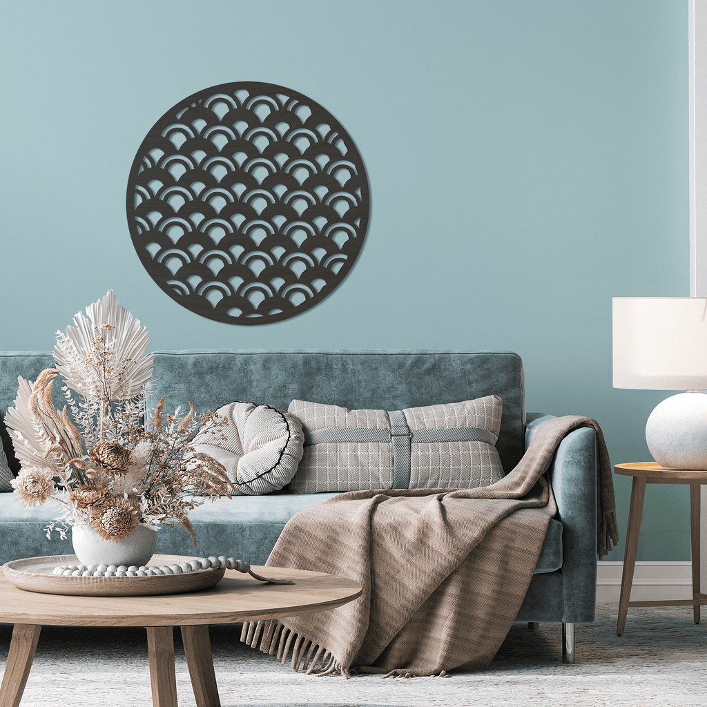 Round Patterned Wood Wall Art